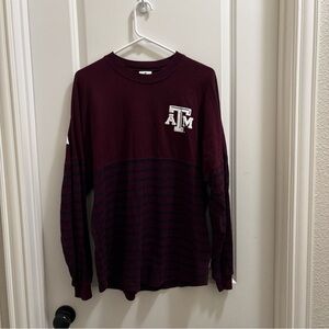 Texas A&M Aggies Long Sleeve Shirt Spirit Jersey Size Small Oversized Stripes